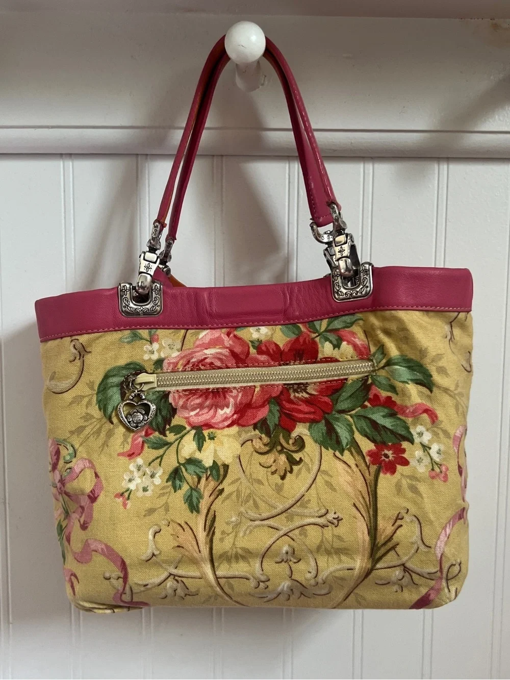 Vintage Brighton Jodi Reversible Heart & Tapestry Tote Bag